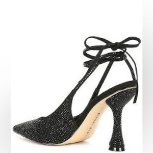 Gianni Bini Alexi Black Rhinestone Strappy Slingback Heels Size 9.5 LNC